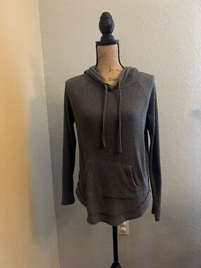 SO Dark Gray Waffle-Knit Hooded Pullover